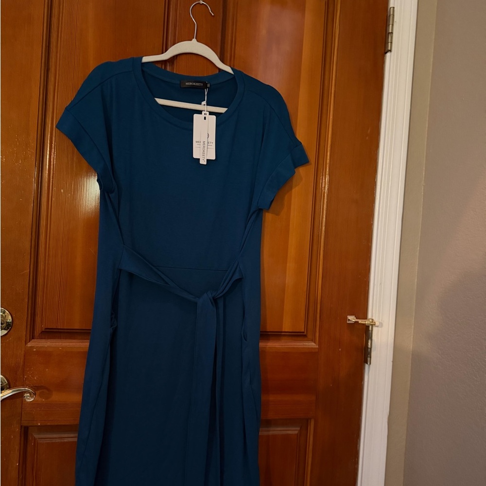 Blue Dress with Pockets by Merokeetye XL